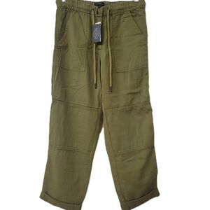NWT J. Crew Cotton High-Waist Olive Green Women Pants Size 4